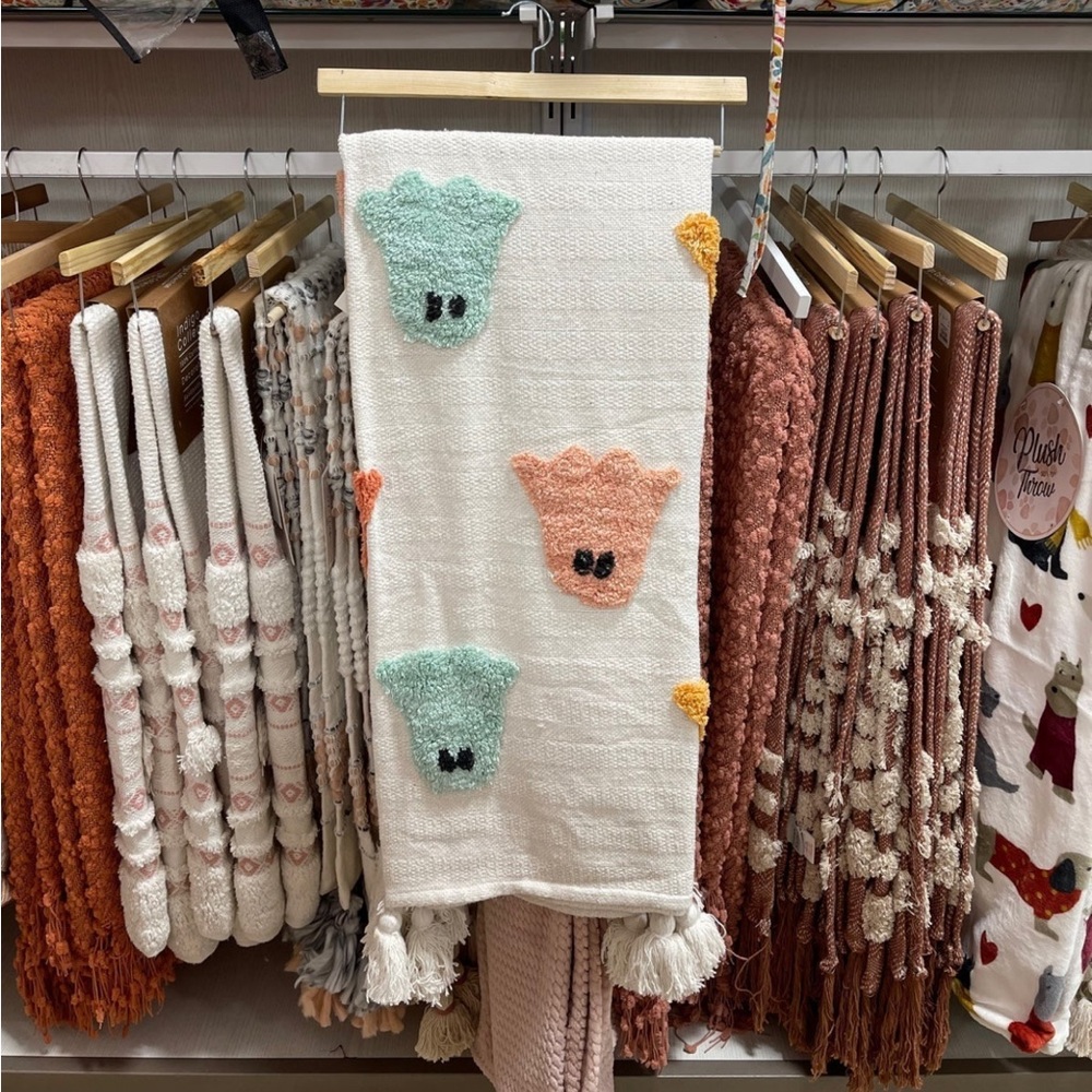 Rachel Zoe ghost multi colored blanket decorative throw NWT 50x60"